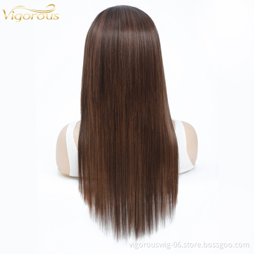 Vigorous wholesale soft straight high quality natural highlight hair synthetic heat resistant fiber for african american women